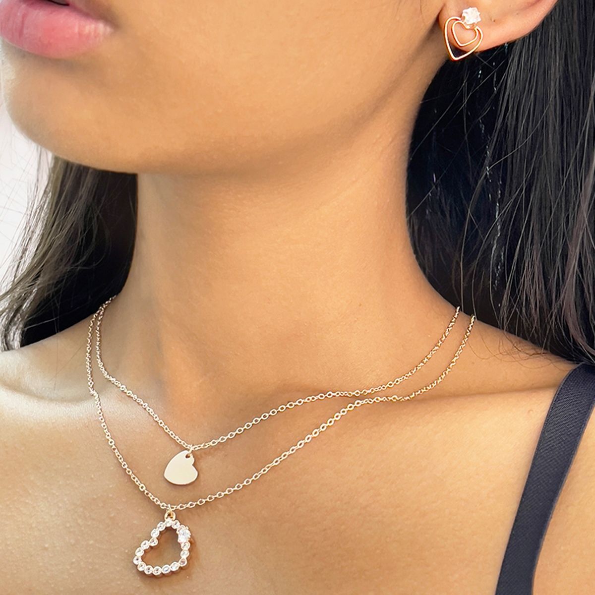 Rose Gold Diamante Tube Necklace - Lovisa