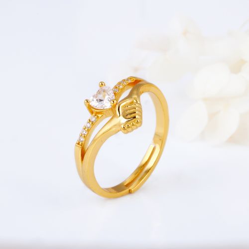 Gold Ring Design Shaking Hands Ring Buy GIVA Sterling Silver
