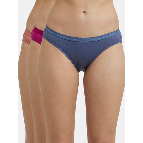 Jockey 1525 Women Medium Coverage Super Combed Cotton Bikini-Dark  Assorted(Packof 3) (M) - Main Image