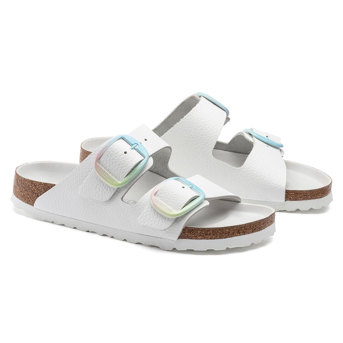 White two 2025 buckle sandals