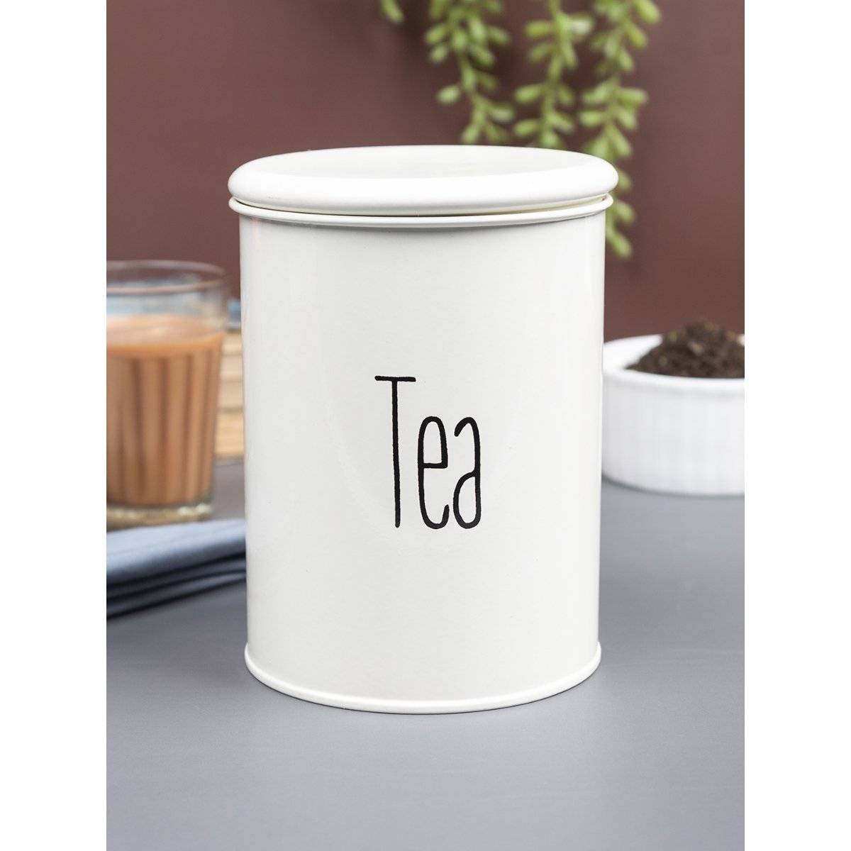 Voncasa Tea Jar with Lid - (Off White, 900ml)