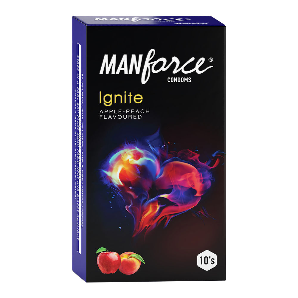 Manforce Ignite Apple-peach Flavoured Extra Dotted Condoms