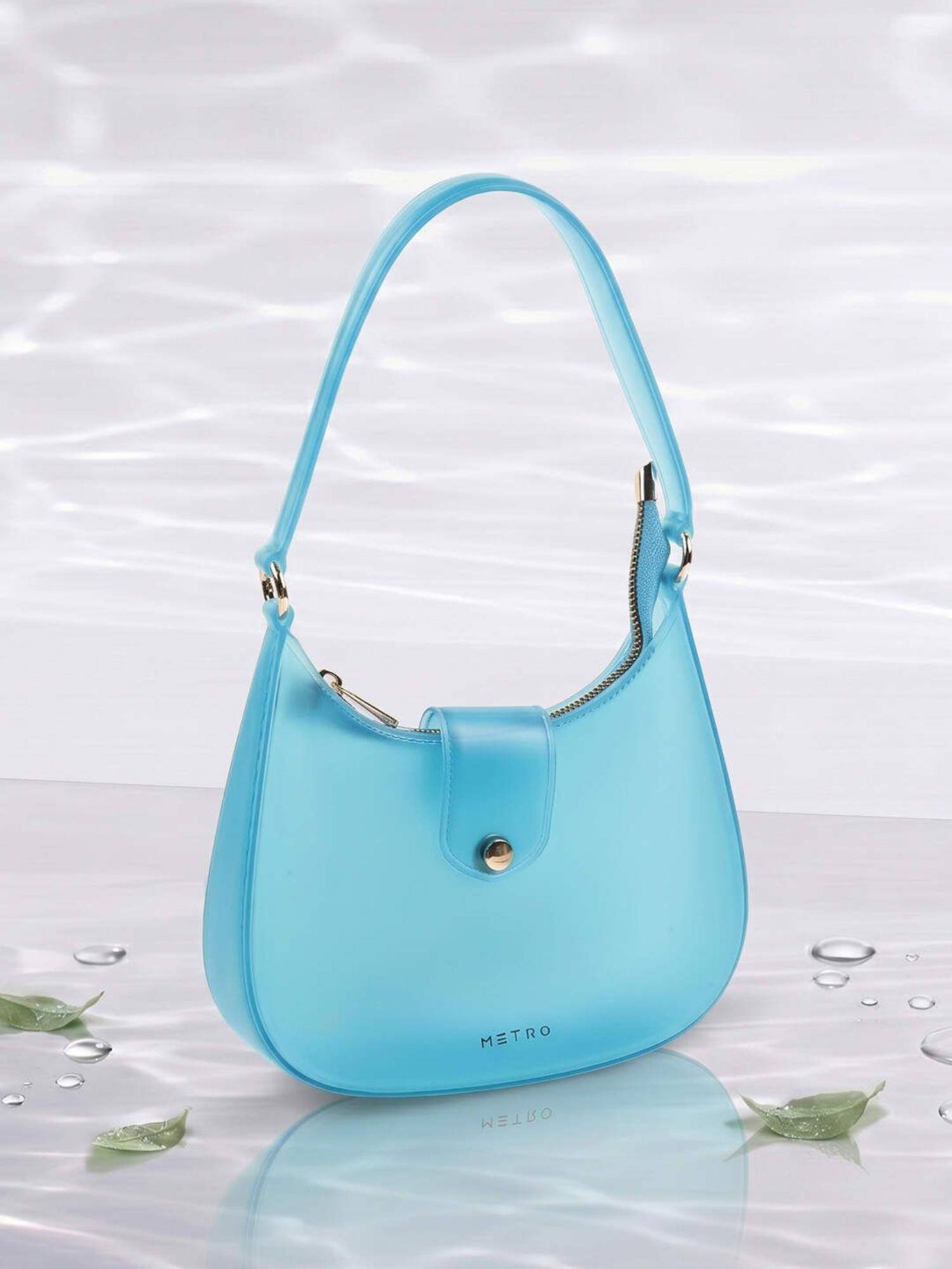 Metro Solid Blue Handbag (M)