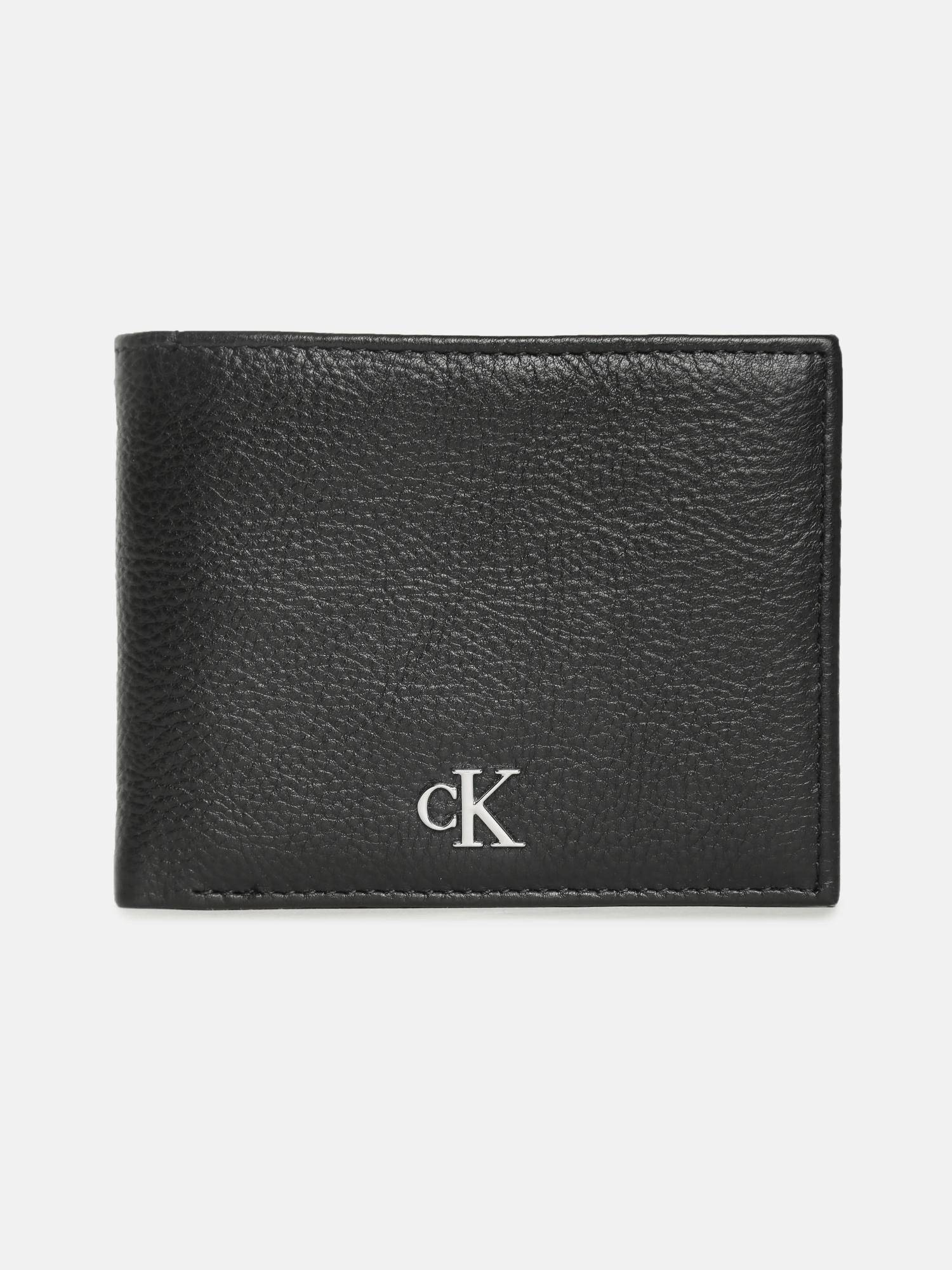 Calvin Klein Textured Black Leather Bi-Fold Wallet