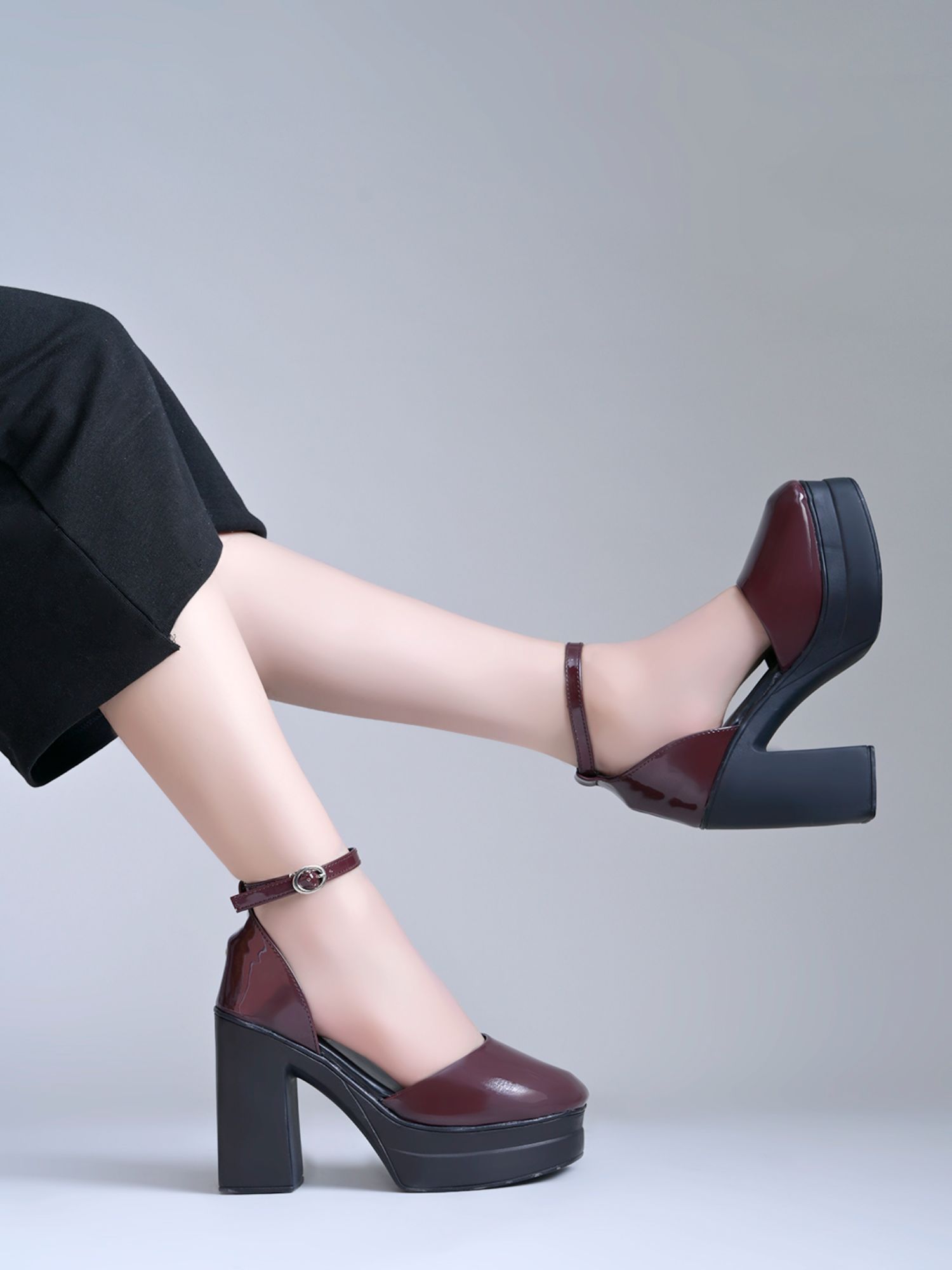 Buy Shoetopia High-Gloss Cherry Patent Sandal Heels- Red Online