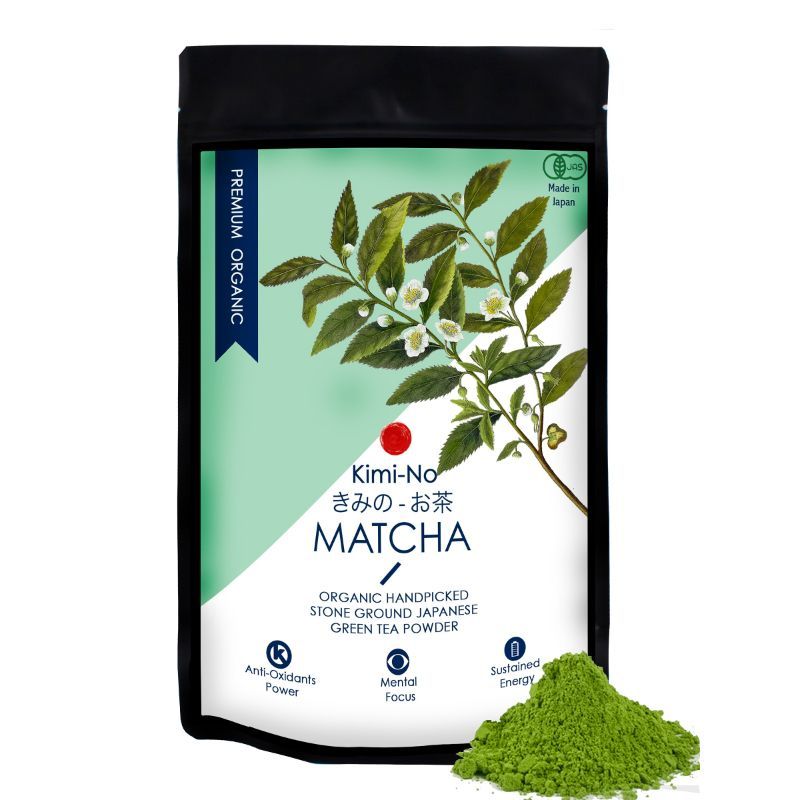 KimiNo Japanese Organic Matcha Green Tea Powder With Free Recipe Ebook - 50gm