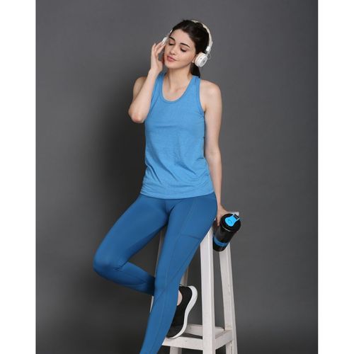 The Dance Bible Solid Women Blue Tights - Buy The Dance Bible