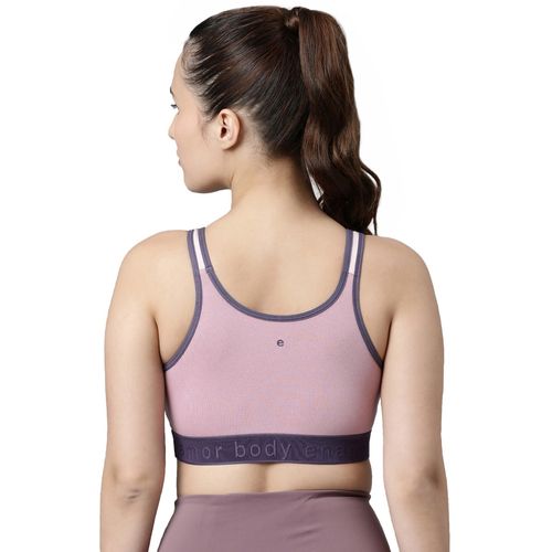 Buy Enamor Sb28-non Padded Wirefree High Coverage Antimicrobial Sports Bra-prafait  Pink Online