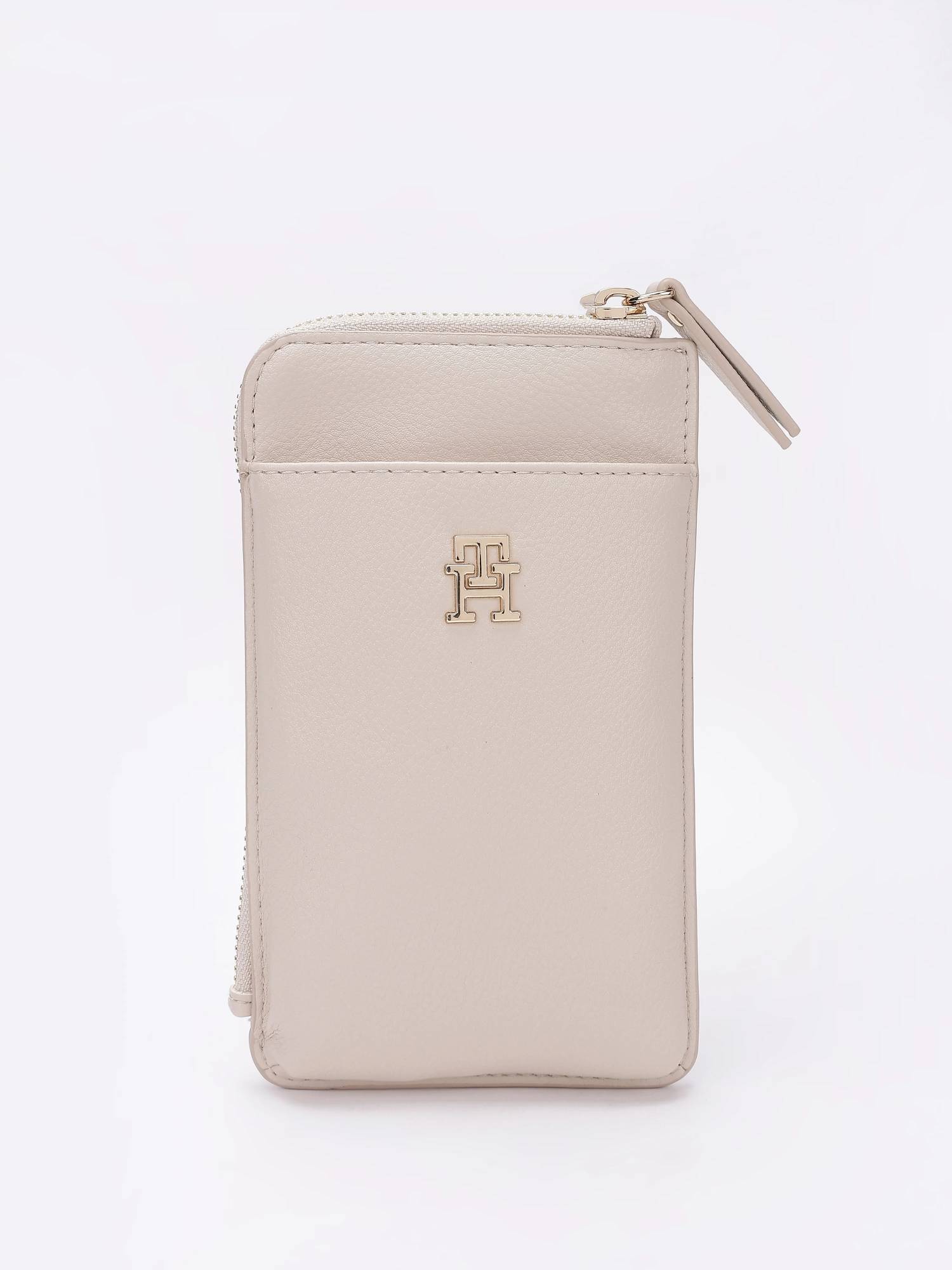 Tommy Hilfiger Solid Beige Pu Zip-Around Wallet