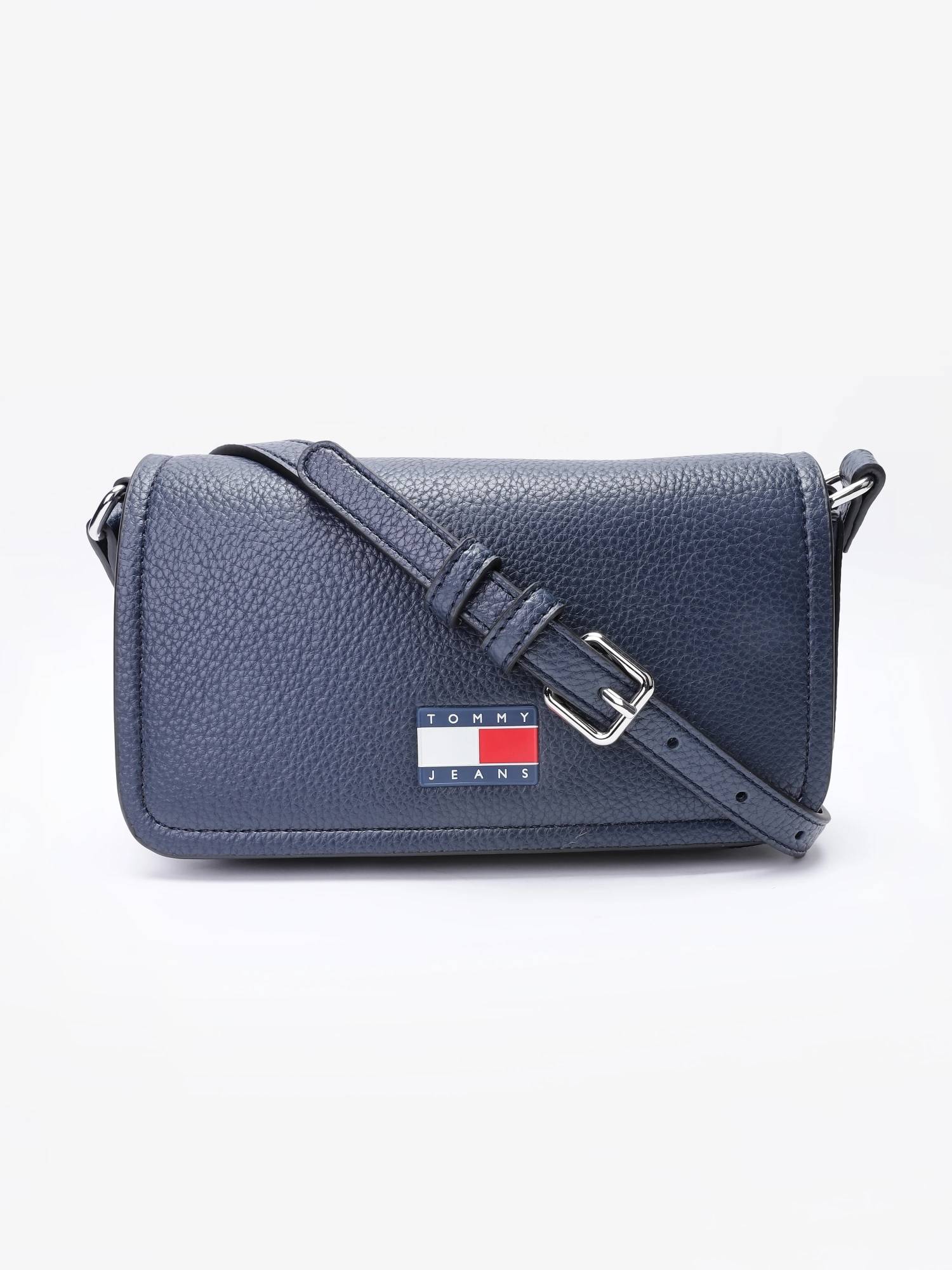 Tommy Hilfiger Solid Navy Blue Pu Sling Bag
