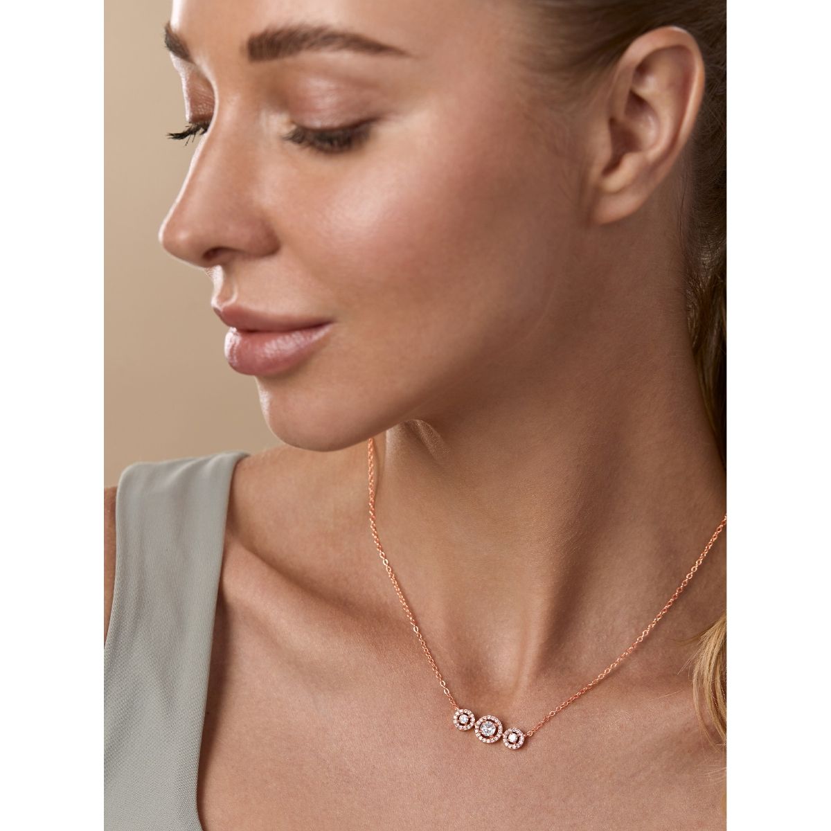 Rose gold solitaire on sale pendant