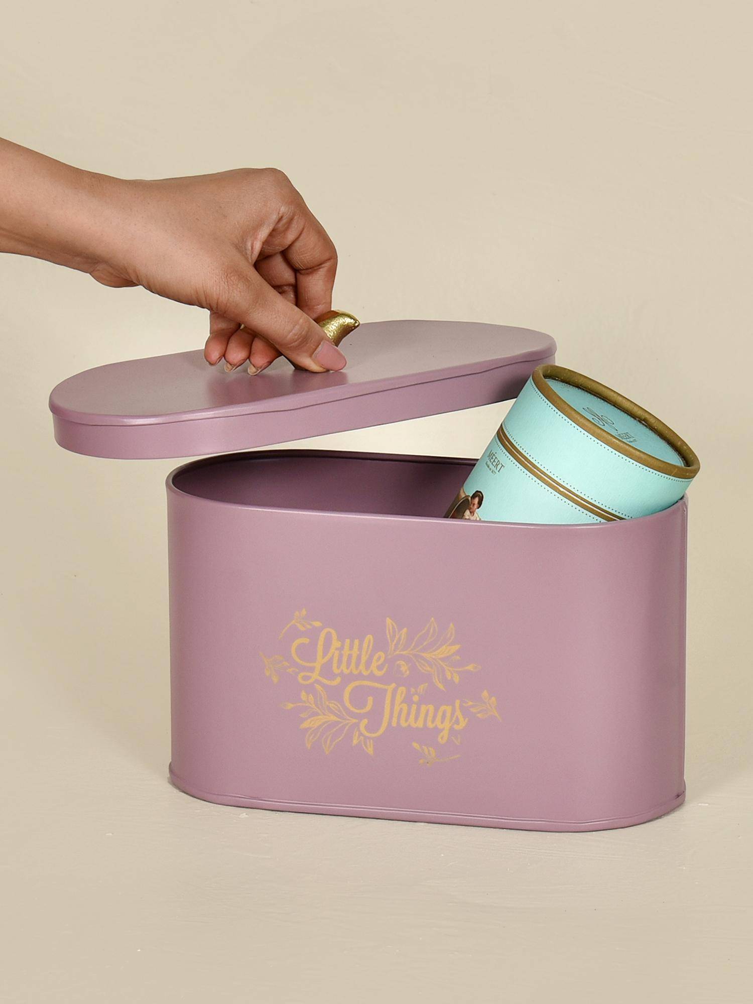 Living With Elan Gingham and Blooms Pantry Organizer with Tweet Bird Knob -Mauve