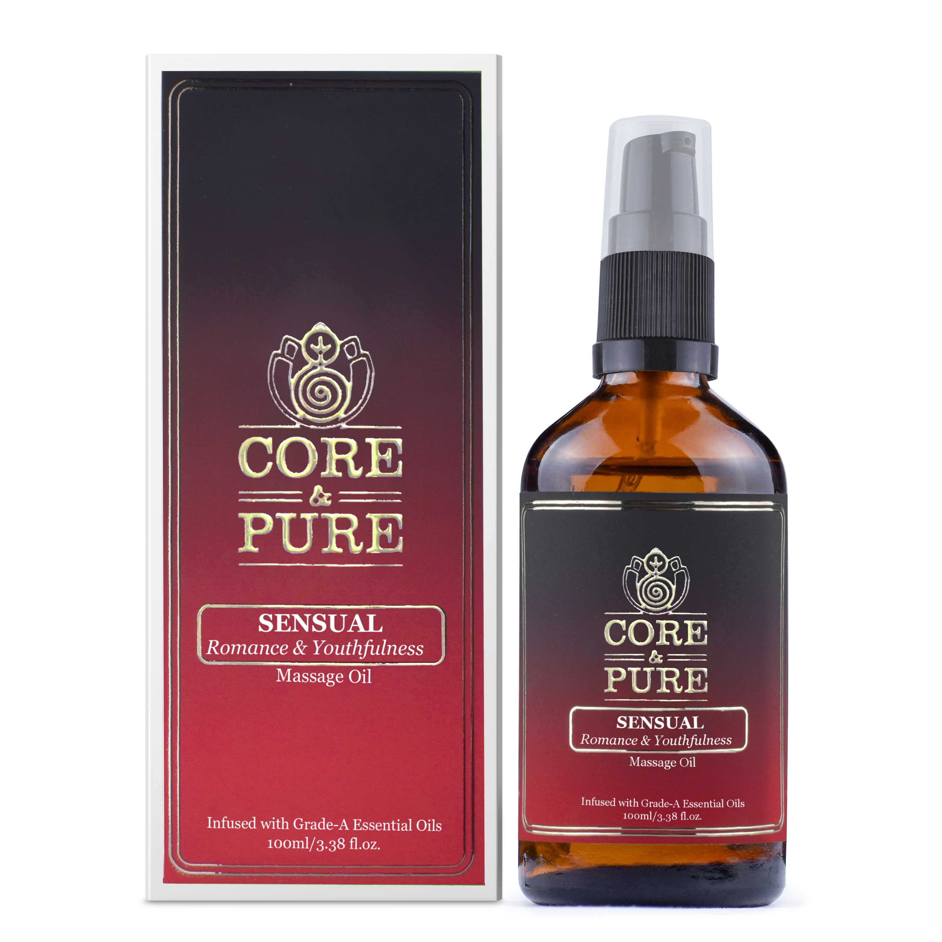 Core & Pure Sensual Body Massage Oil- Promotes Romance and Youthfulness