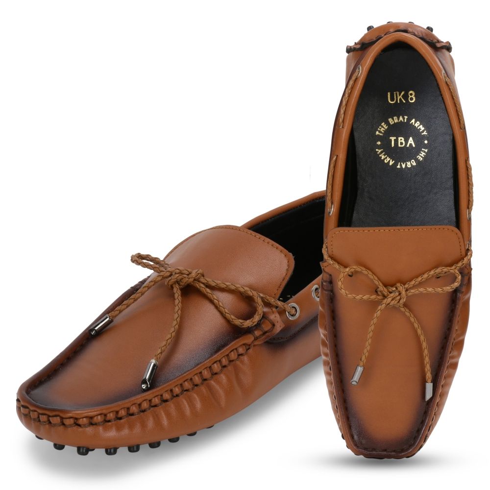 The Brat Army Aza Tan Driving Loafers (UK 10)