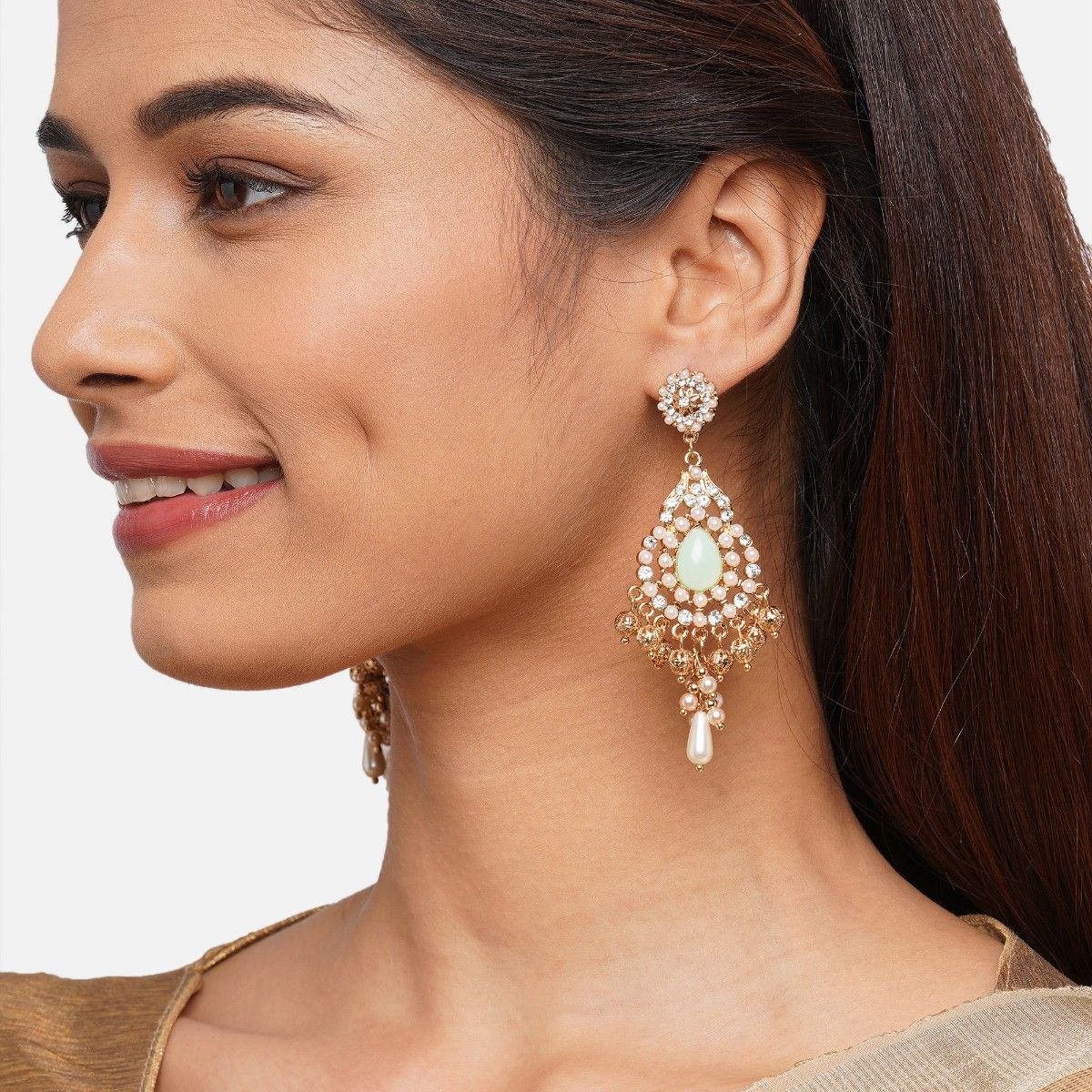 Buy Gold Pearl Bridal Drop Earrings Rose Gold Dangle Earrings Online in  India  Etsy