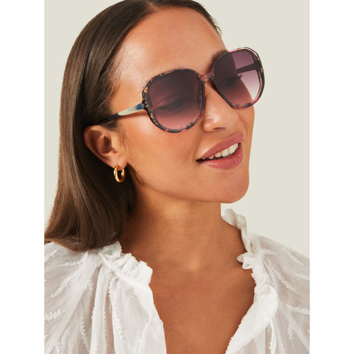 Accessorize London Womens Oversized Resin Frame Sunglasses (MA-10001922921)  (55)