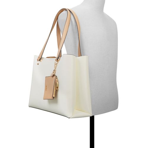 Buy Aldo Korer White Womens Tote Bag Pouch (Set Of 2) Online