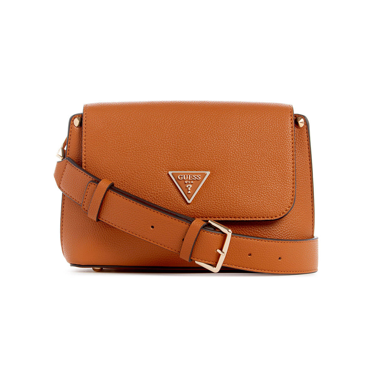 Guess Women Brown Solid Shoulder Bag With Magnetic Button Closure