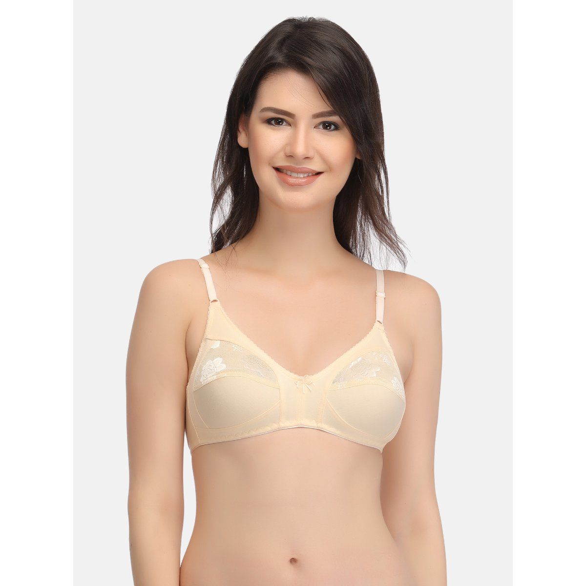 Buy Clovia Lace Solid Non-Padded Full Cup Wire Free Bridal Bra