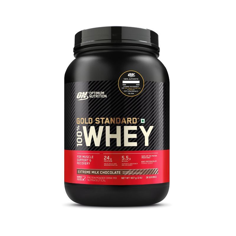 Optimum Nutrition (ON) Gold Standard 100% Whey Protein Powder Extreme Milk Chocolate - 2Lbs