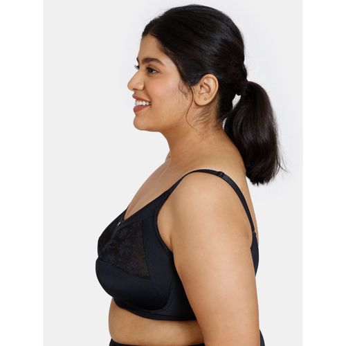Buy Zivame True Curv Single Layered Non Wired Full Coverage Super Support  Bra-Anthracite - Black Online