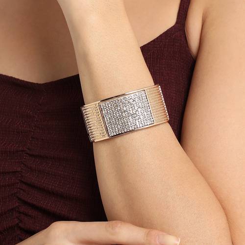 Women's 6.5 Stainless Steel CZ Tree of Life Bangle Bracelet High Polish BOX | UK