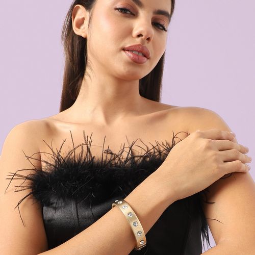 Buy Sohi Womens Crystal Band Bracelet Gold Online