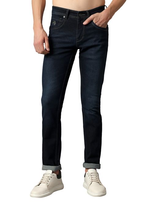 Cantabil Men Blue Solid Stretchable Jeans