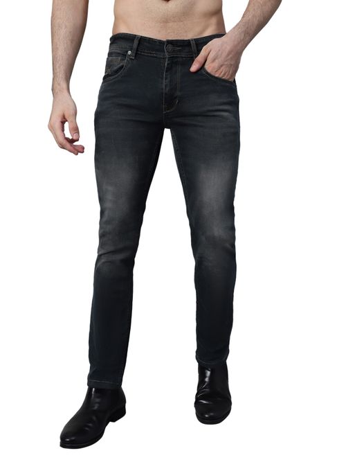 Cantabil Men Grey Solid Stretchable Jeans