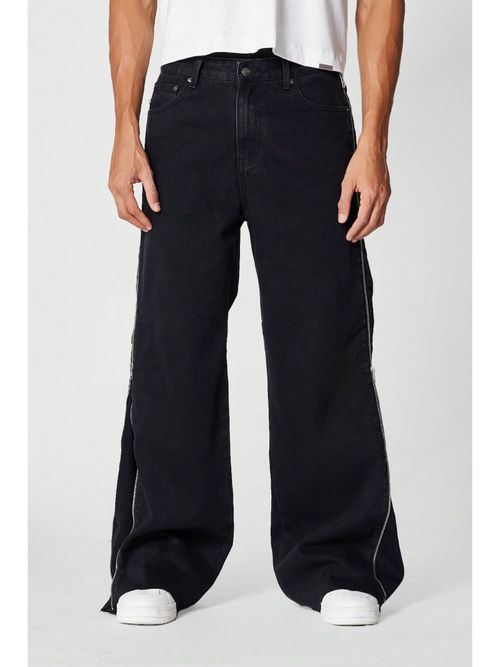 Buy Off Duty India Grudge Black All Zipper Denim Jeans Baggy Fit