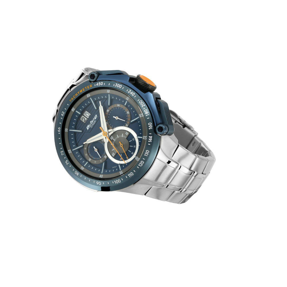 Titan octane blue clearance chronograph watch with tachymeter