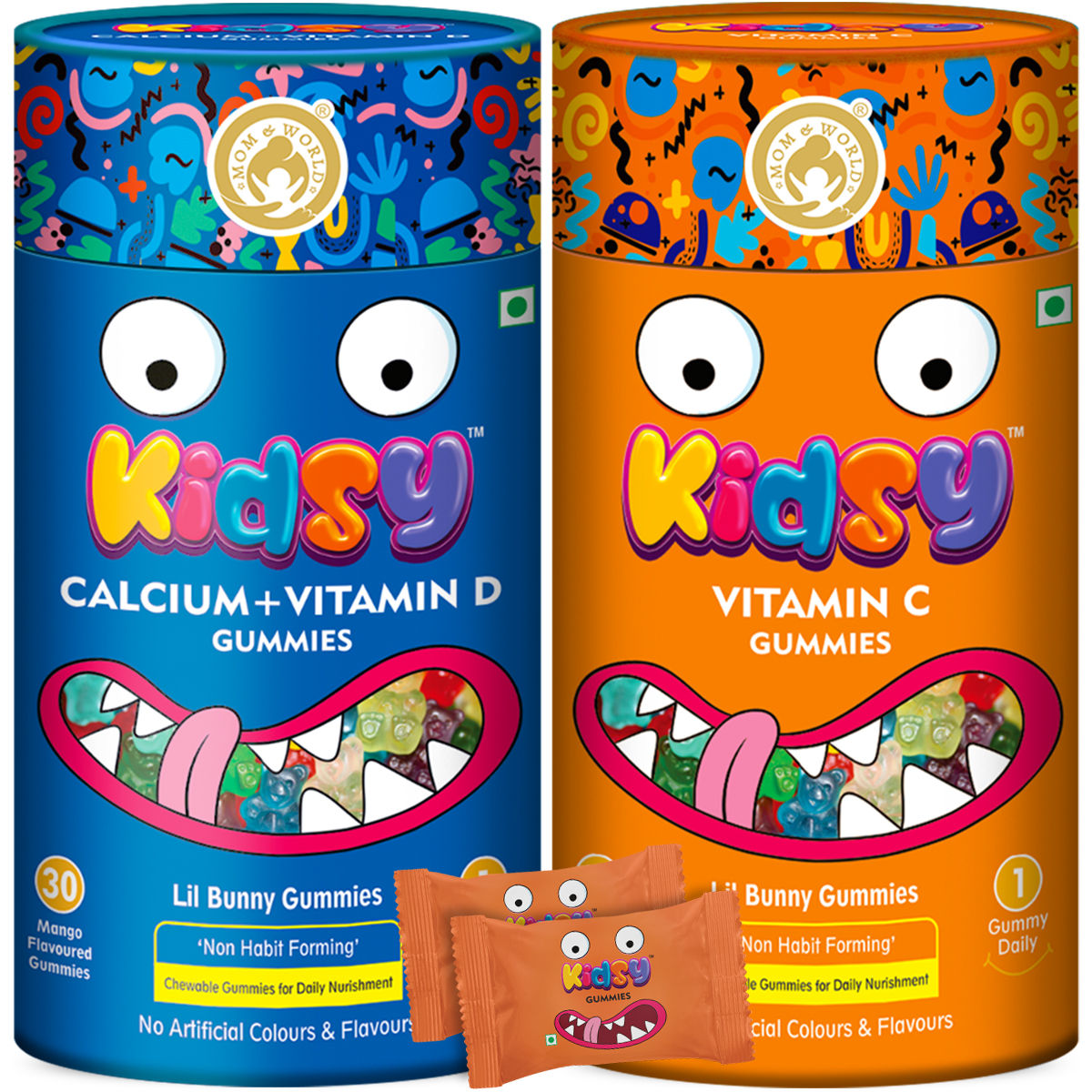 Mom & World Kidsy Calcium + Vitamin D Gummies For Kids