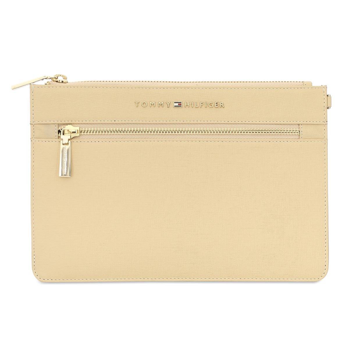 Tommy Hilfiger Karlee Womens Leather Textured Sling Beige