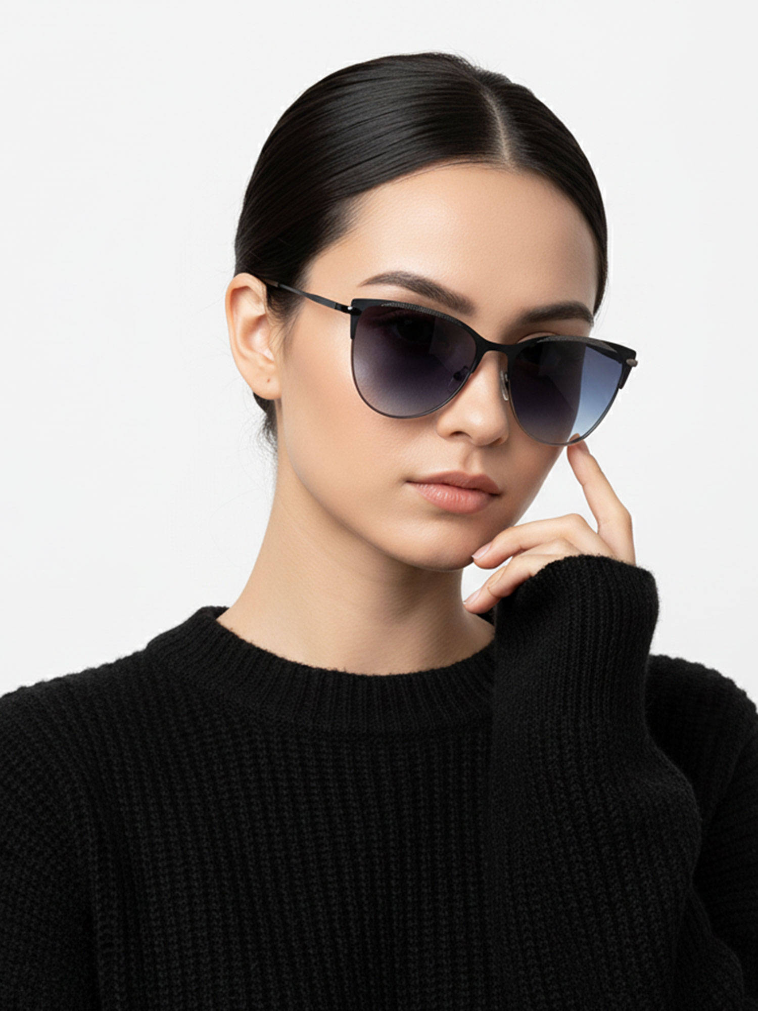 HASHTAG EYEWEAR Grey UV Protection Cat Eye Full Rim Casual Women Sunglass - B80-681-grey (41)