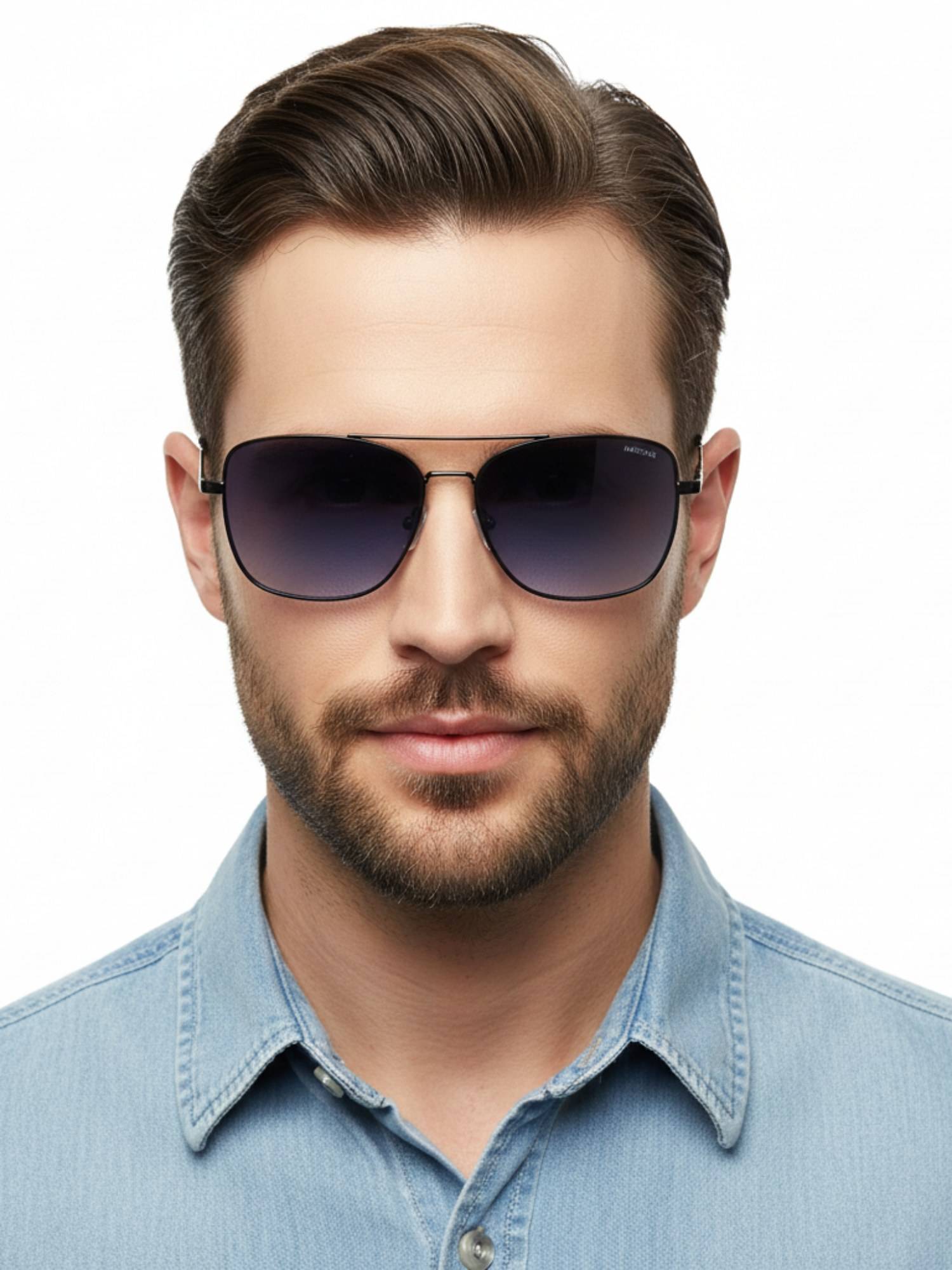 HASHTAG EYEWEAR Unisex Full Rim Polarized & 100 UV Protected Rectangle Blue Lens Sunglasses (59)