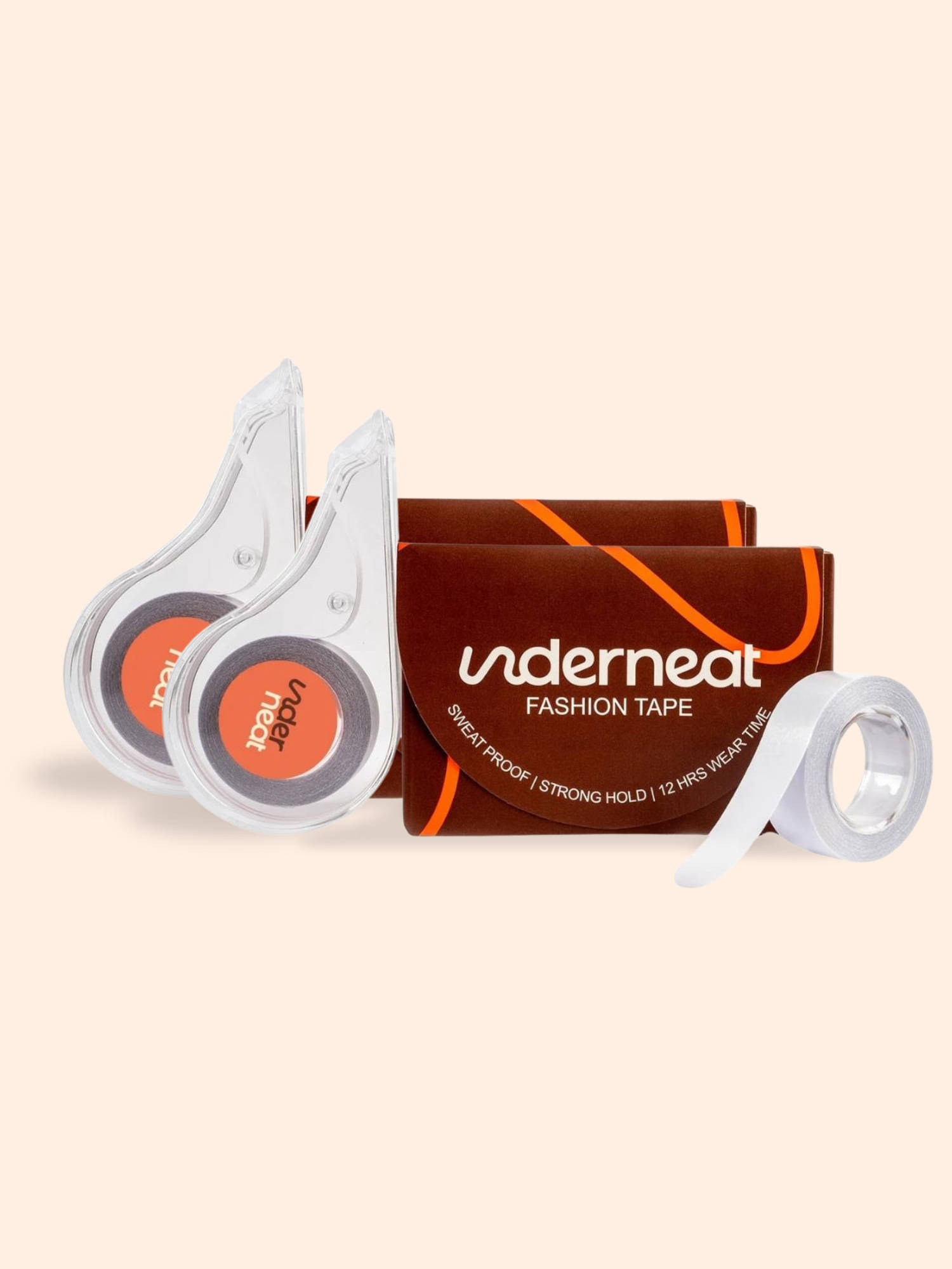 Underneat Transparent Solid Cotton Skinny Fashion Tape (Pack of 2)