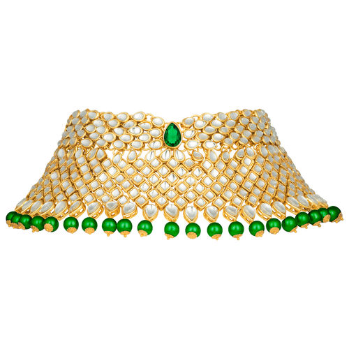Buy Peora Gold Plated Padmavati Deepika Bridal Polki Pearl Choker - Main Image