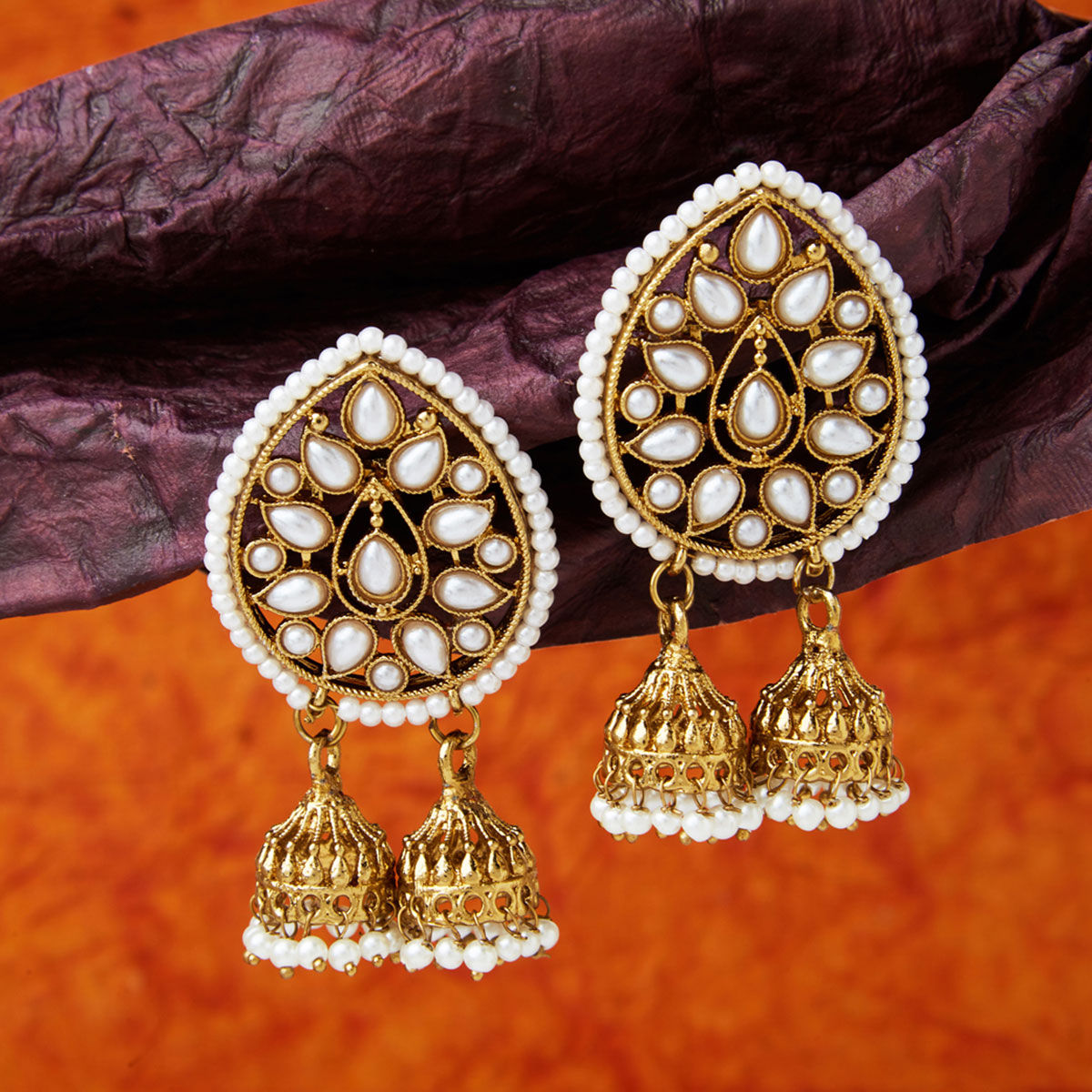 Gold Earrings for Women  Gold earrings for women Gold earrings studs  Artisan earrings