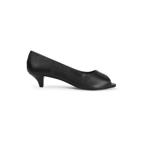 Buy Carlton London Black Slip-On Peep Toe Women Heels Online