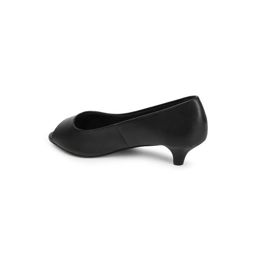 Buy Carlton London Black Slip-On Peep Toe Women Heels Online