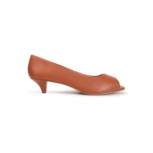 Buy Carlton London Tan Slip-On Peep Toe Women Heels Online