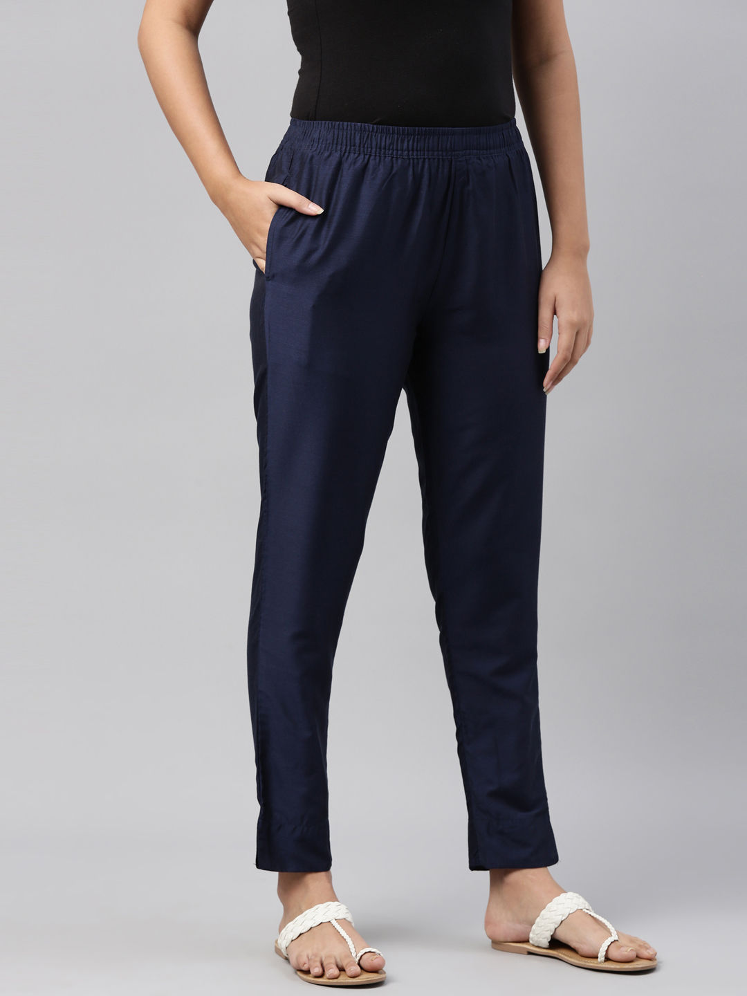 Buy Navy Blue Track Pants for Women by ALLEN SOLLY Online | Ajio.com