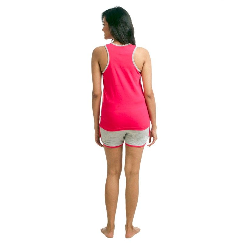Nite Flite Active Tank Top And Shorts Set Hot Pink & Grey Buy Nite