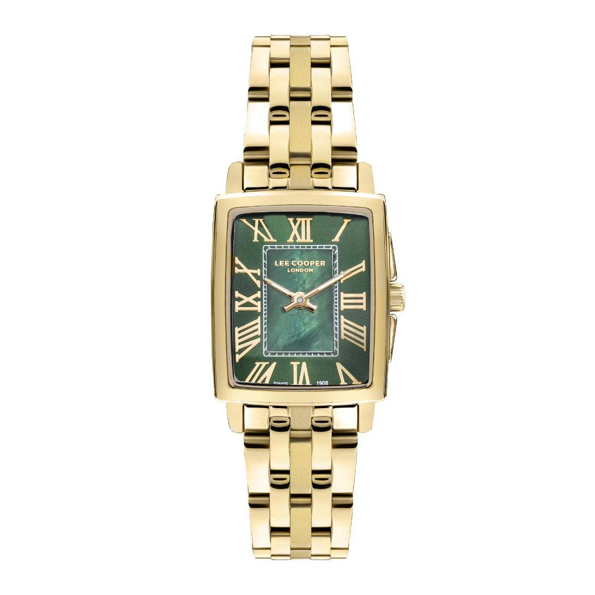 Lee Cooper Analog Green Rectangle Dial Women's Watch (LC07940.170) (M)