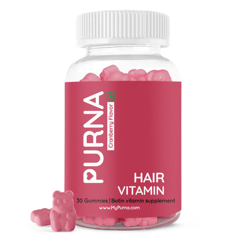 Purna Hair Vitamin Gummies with Biotin Cranberry Flavoured