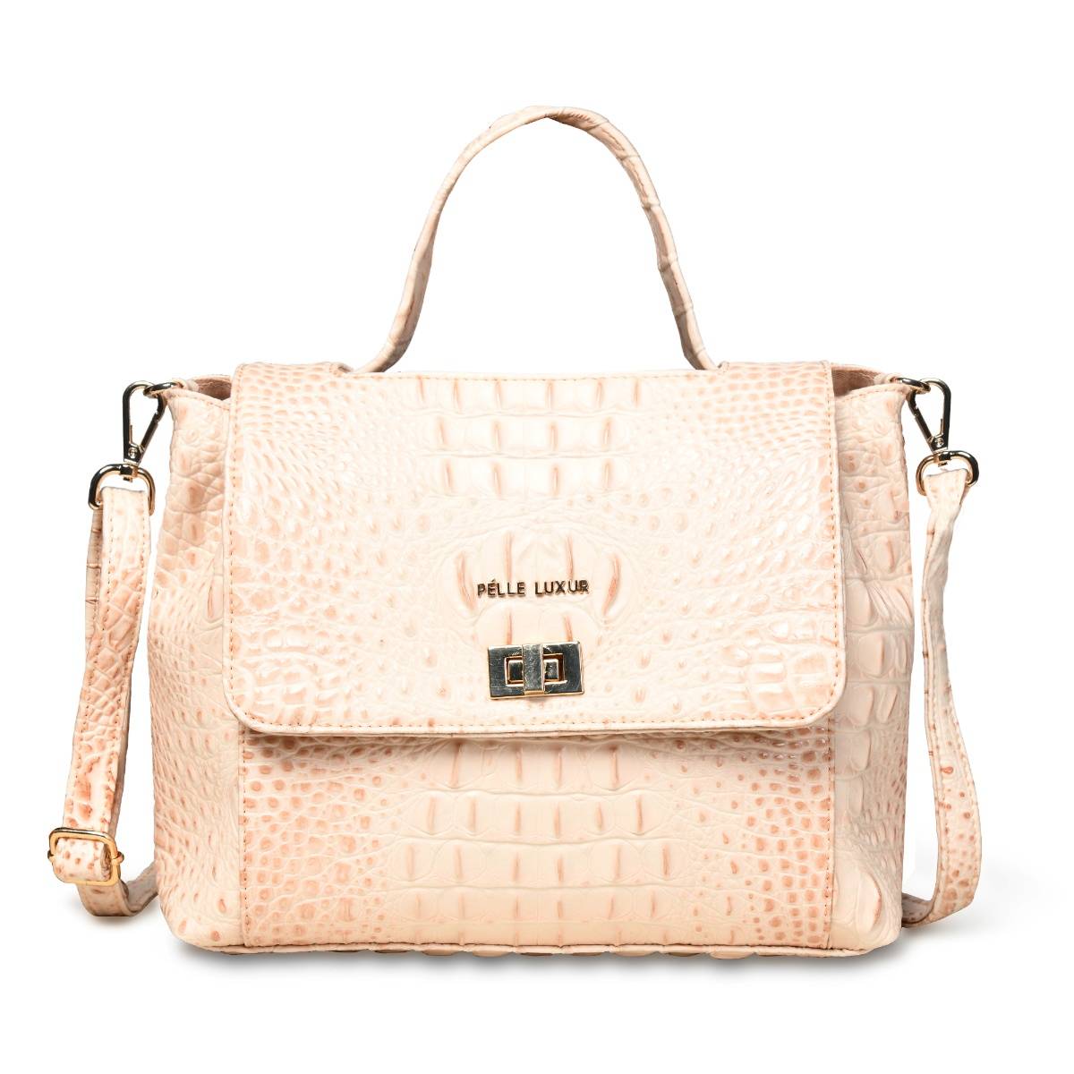 Pelle Luxur Women'S Baby Pink Premium Pu Medium Sling Bag Bag