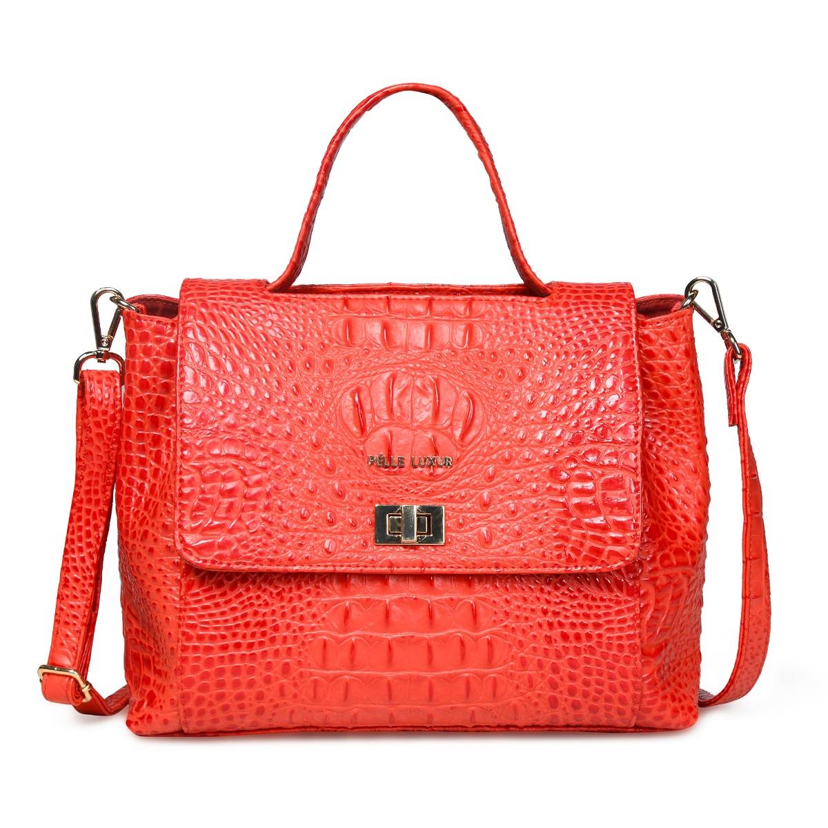 Pelle Luxur Women'S Red Premium Pu Medium Sling Bag Bag