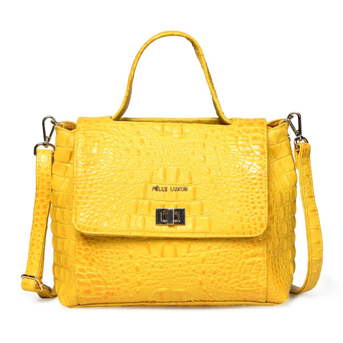 Pelle Luxur Women'S Yellow Premium Pu Medium Sling Bag Bag