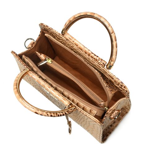 Buy Pelle Luxur Women'S Camel Brown Premium Pu Medium Satchel Bag