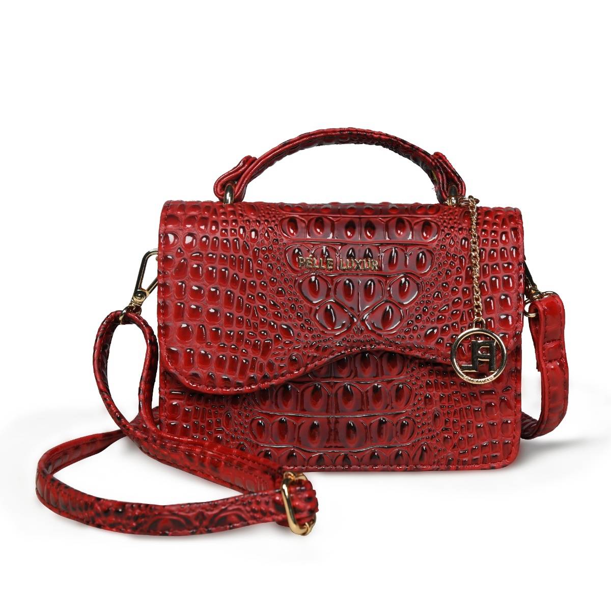 Pelle Luxur Women'S Red Premium Pu Small Sling Bag